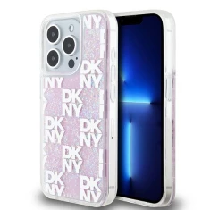 Чохол DKNY Hardcase Liquid Glitter Multilogo для iPhone 15 Pro Pink (DKHCP15LLCPEPP)