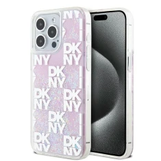 Чохол DKNY Liquid Glitter Multilogo для iPhone 15 Pro Max Pink (DKHCP15XLCPEPP)