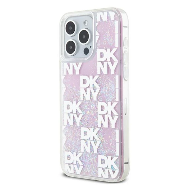 Чохол DKNY Liquid Glitter Multilogo для iPhone 15 Pro Max Pink (DKHCP15XLCPEPP)