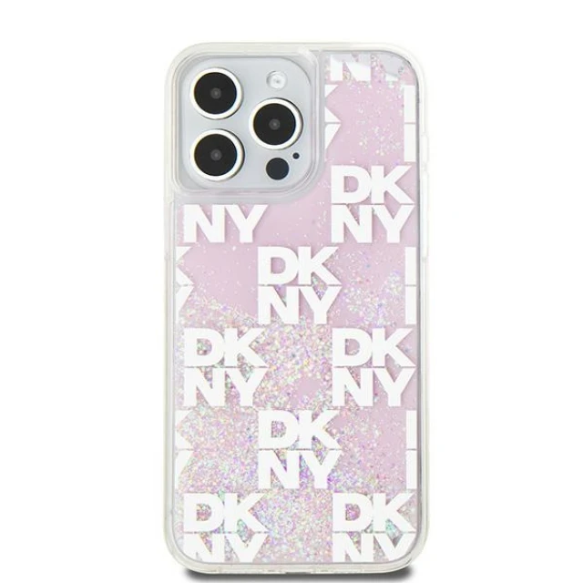 Чохол DKNY Liquid Glitter Multilogo для iPhone 15 Pro Max Pink (DKHCP15XLCPEPP)