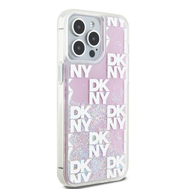 Чохол DKNY Liquid Glitter Multilogo для iPhone 15 Pro Max Pink (DKHCP15XLCPEPP)