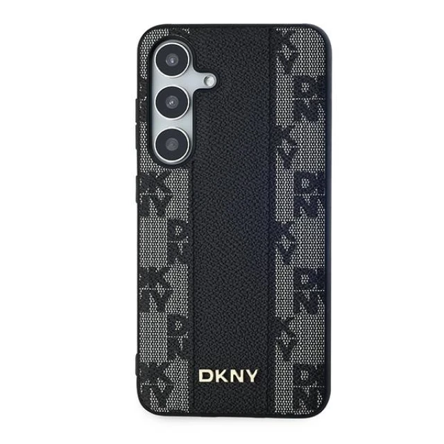 Чохол DKNY Leather Checkered Mono Pattern для Samsung Galaxy S24 Black with MagSafe (DKHMS24SPCPVSLK)