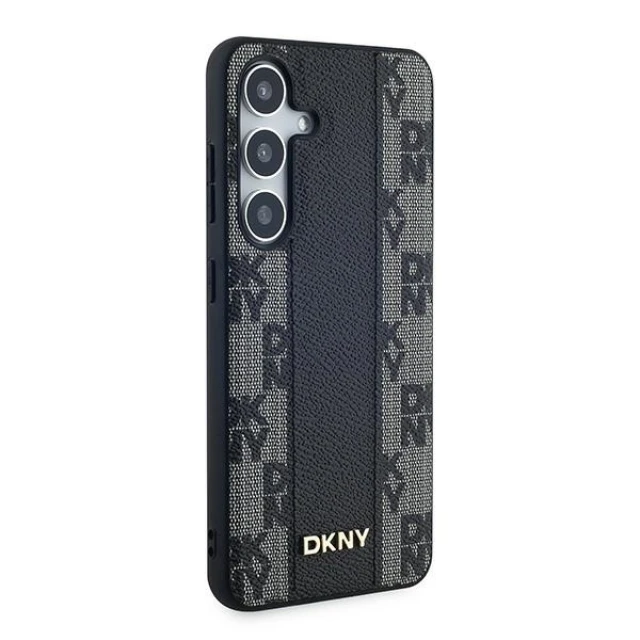 Чохол DKNY Leather Checkered Mono Pattern для Samsung Galaxy S24 Black with MagSafe (DKHMS24SPCPVSLK)
