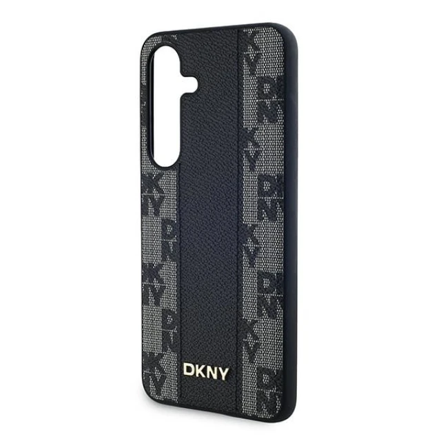 Чохол DKNY Leather Checkered Mono Pattern для Samsung Galaxy S24 Black with MagSafe (DKHMS24SPCPVSLK)