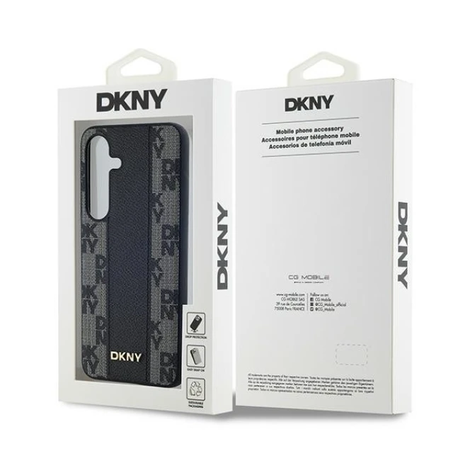 Чохол DKNY Leather Checkered Mono Pattern для Samsung Galaxy S24 Black with MagSafe (DKHMS24SPCPVSLK)