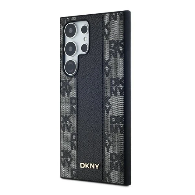 Чехол DKNY Leather Checkered Mono Pattern для Samsung Galaxy S24 Ultra Black with MagSafe (DKHMS24LPCPVSLK)