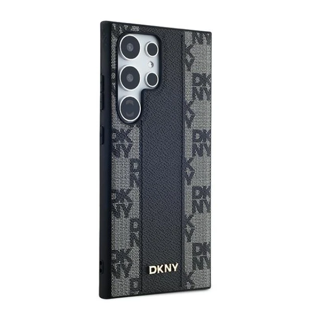 Чехол DKNY Leather Checkered Mono Pattern для Samsung Galaxy S24 Ultra Black with MagSafe (DKHMS24LPCPVSLK)