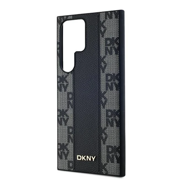 Чехол DKNY Leather Checkered Mono Pattern для Samsung Galaxy S24 Ultra Black with MagSafe (DKHMS24LPCPVSLK)