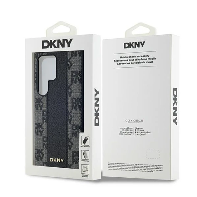 Чехол DKNY Leather Checkered Mono Pattern для Samsung Galaxy S24 Ultra Black with MagSafe (DKHMS24LPCPVSLK)