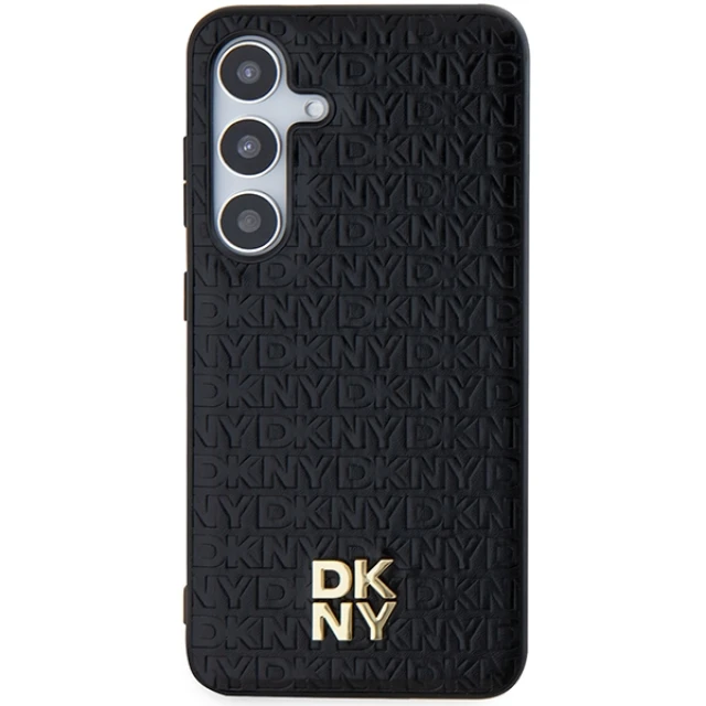 Чохол DKNY Leather Pattern Metal Logo для Samsung Galaxy S24 Black with MagSafe (DKHMS24SPSHRPSK)