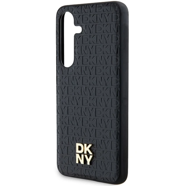 Чохол DKNY Leather Pattern Metal Logo для Samsung Galaxy S24 Black with MagSafe (DKHMS24SPSHRPSK)