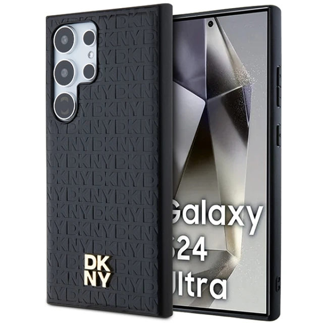 Чохол DKNY Leather Pattern Metal Logo для Samsung Galaxy S24 Ultra Black with MagSafe (DKHMS24LPSHRPSK)