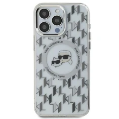 Чехол Karl Lagerfeld IML Monogram Karl & Choupette Head для iPhone 15 Transparent with MagSafe (KLHMP15SHMCKMHT)