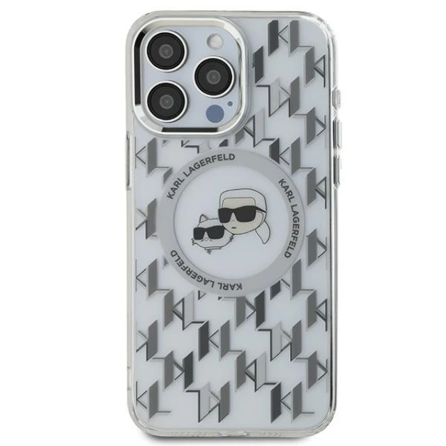 Чохол Karl Lagerfeld IML Monogram Karl & Choupette Head для iPhone 15 Pro Max Transparent with MagSafe (KLHMP15XHMCKMHT)