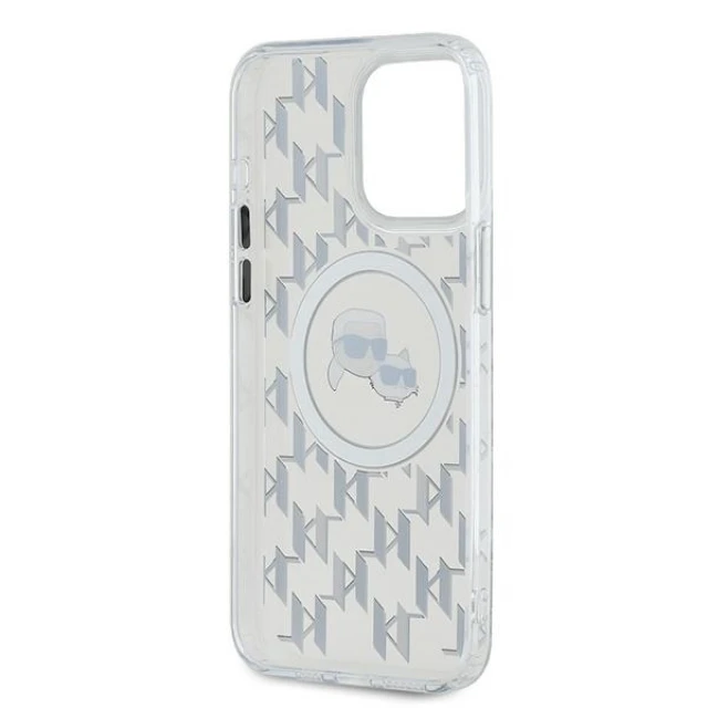 Чохол Karl Lagerfeld IML Monogram Karl & Choupette Head для iPhone 15 Pro Max Transparent with MagSafe (KLHMP15XHMCKMHT)