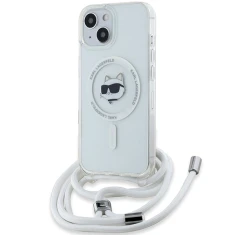 Чехол Karl Lagerfeld IML Choupette Head & Cord для iPhone 15 | 14 | 13 Transparent with MagSafe (KLHMP15SHCCHNT)