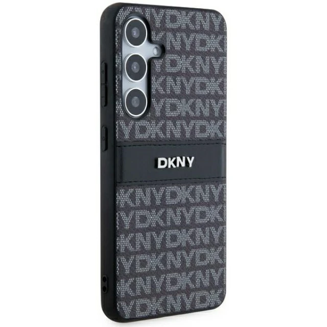 Чохол DKNY Leather Mono Stripe & Metal Logo для Samsung Galaxy S24 Black (DKHCS24SPRTHSLK)