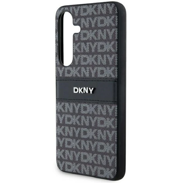 Чохол DKNY Leather Mono Stripe & Metal Logo для Samsung Galaxy S24 Black (DKHCS24SPRTHSLK)