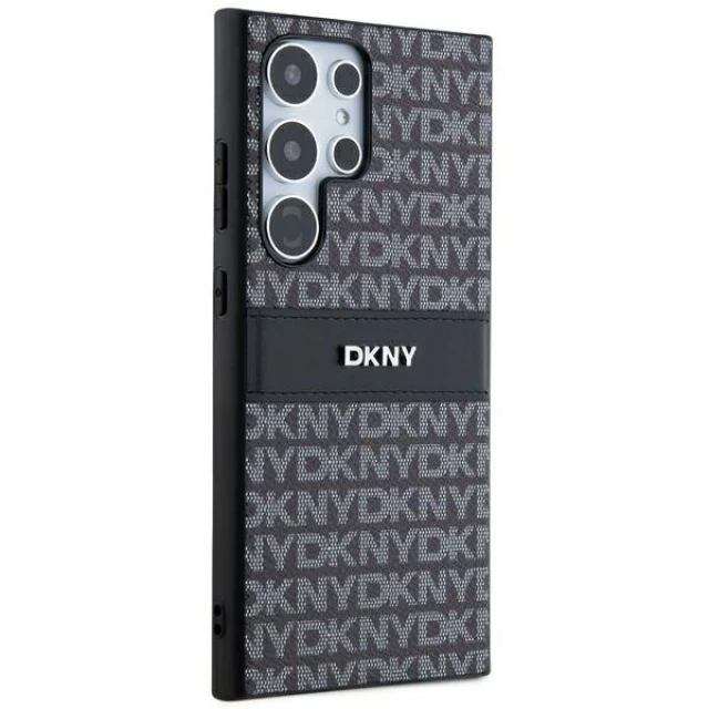 Чохол DKNY Leather Mono Stripe & Metal Logo для Samsung Galaxy S24 Ultra Black (DKHCS24LPRTHSLK)