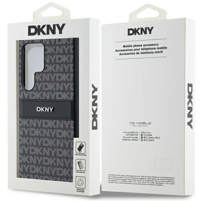 Чохол DKNY Leather Mono Stripe & Metal Logo для Samsung Galaxy S24 Ultra Black (DKHCS24LPRTHSLK)