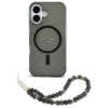 Чохол Guess IML Glitter with Pearl Strap для iPhone 16 Black with MagSafe (GUHMP16SHGCRELSK)