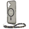 Чохол Guess IML Glitter with Pearl Strap для iPhone 16 Black with MagSafe (GUHMP16SHGCRELSK)