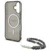 Чохол Guess IML Glitter with Pearl Strap для iPhone 16 Black with MagSafe (GUHMP16SHGCRELSK)