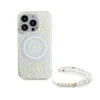 Чохол Guess IML Flowers Allover Electro with Pearl Strap для iPhone 16 Pro White with MagSafe (GUHMP16LHCPOFPH)
