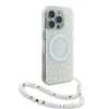Чохол Guess IML Flowers Allover Electro with Pearl Strap для iPhone 16 Pro White with MagSafe (GUHMP16LHCPOFPH)