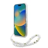 Чохол Guess IML Flowers Allover Electro with Pearl Strap для iPhone 16 Pro White with MagSafe (GUHMP16LHCPOFPH)