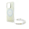 Чохол Guess IML Flowers Allover Electro with Pearl Strap для iPhone 16 Pro White with MagSafe (GUHMP16LHCPOFPH)