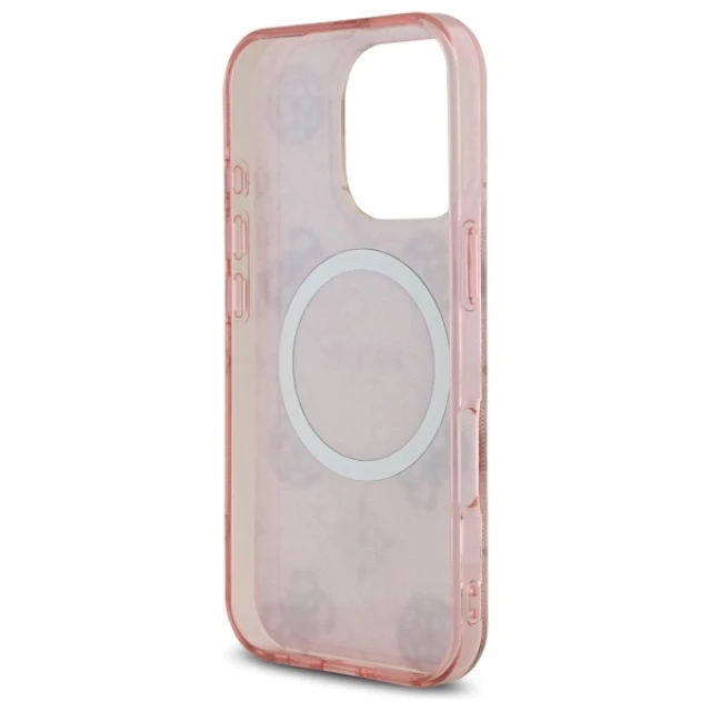 Чохол Guess IML Peony On 4G Background для iPhone 16 Pro Pink with MagSafe (GUHMP16LH4PYEEP)