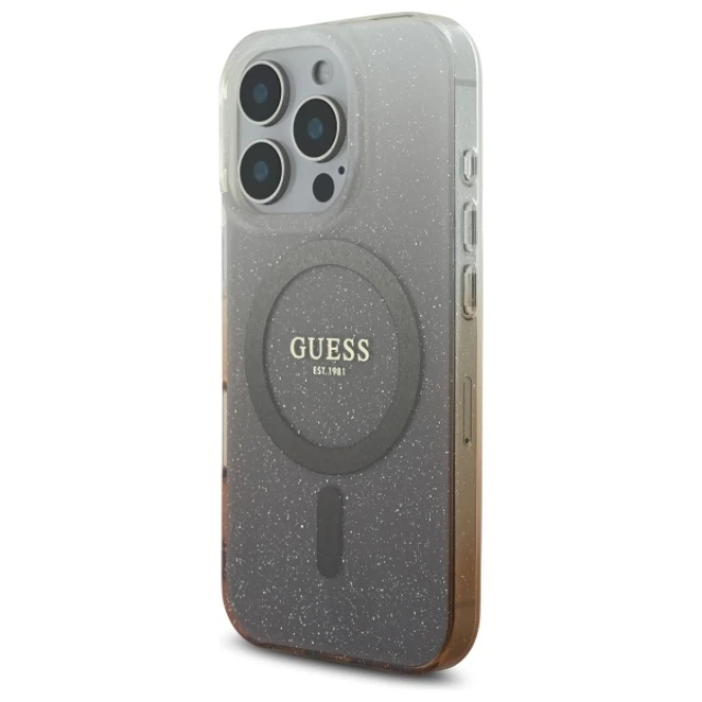 Чохол Guess IML Glitter Gradient для iPhone 16 Pro Max Brown with MagSafe (GUHMP16XHGRCELW)