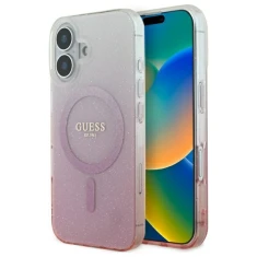 Чехол Guess IML Glitter Gradient для iPhone 16 Plus Pink with MagSafe (GUHMP16MHGRCELP)