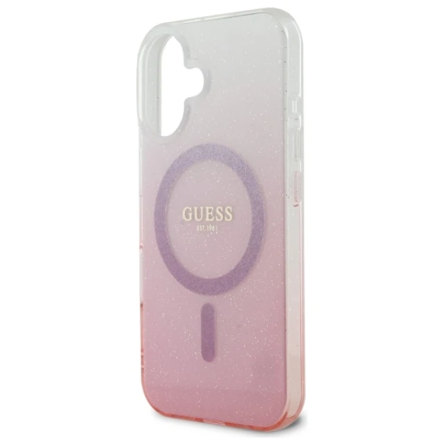 Чохол Guess IML Glitter Gradient для iPhone 16 Plus Pink with MagSafe (GUHMP16MHGRCELP)