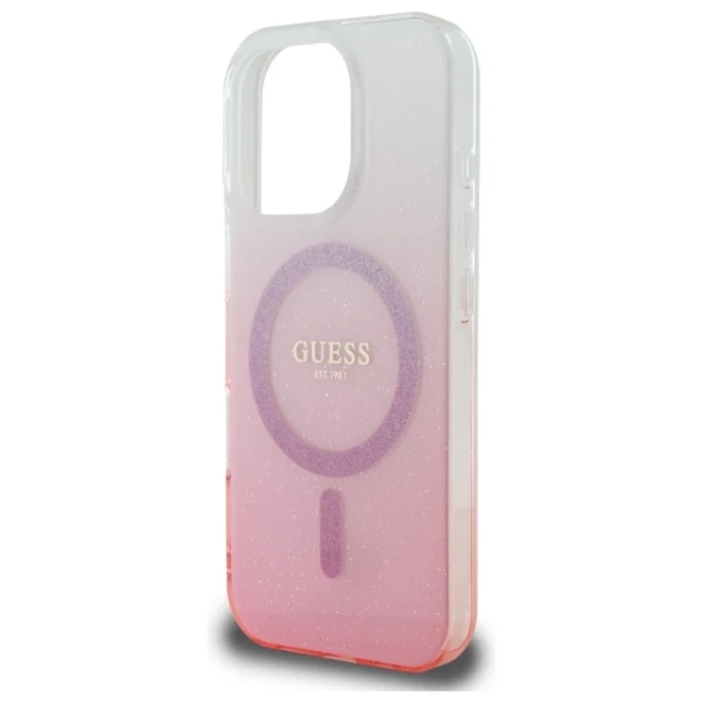 Чохол Guess IML Glitter Gradient для iPhone 16 Pro Pink with MagSafe (GUHMP16LHGRCELP)