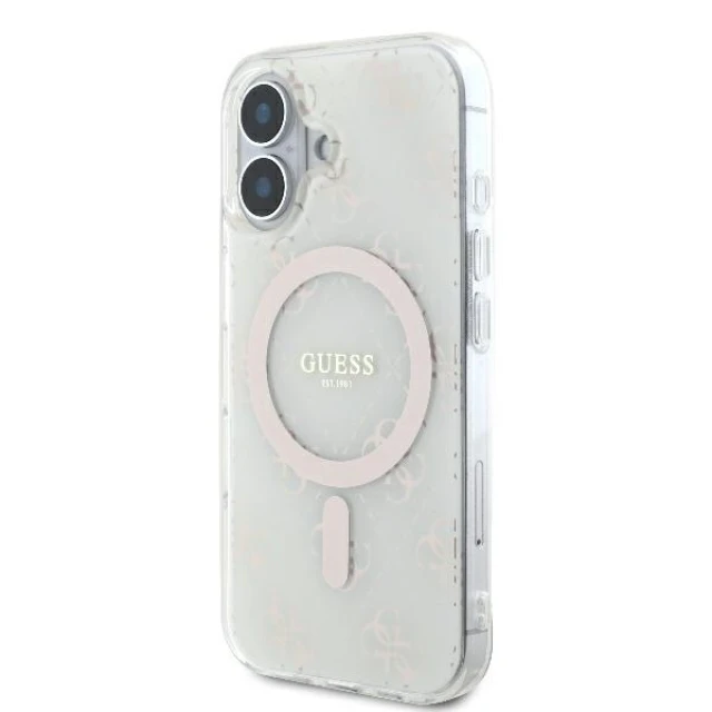 Чохол Guess IML 4G Background для iPhone 16 Plus White with MagSafe (GUHMP16MH4DTEH)