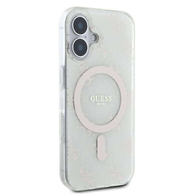 Чохол Guess IML 4G Background для iPhone 16 Plus White with MagSafe (GUHMP16MH4DTEH)