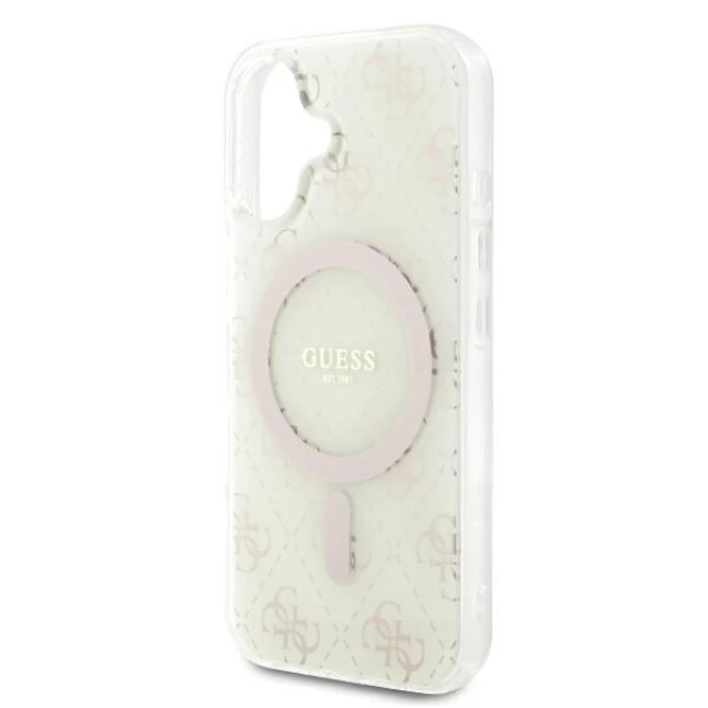 Чохол Guess IML 4G Background для iPhone 16 Plus White with MagSafe (GUHMP16MH4DTEH)