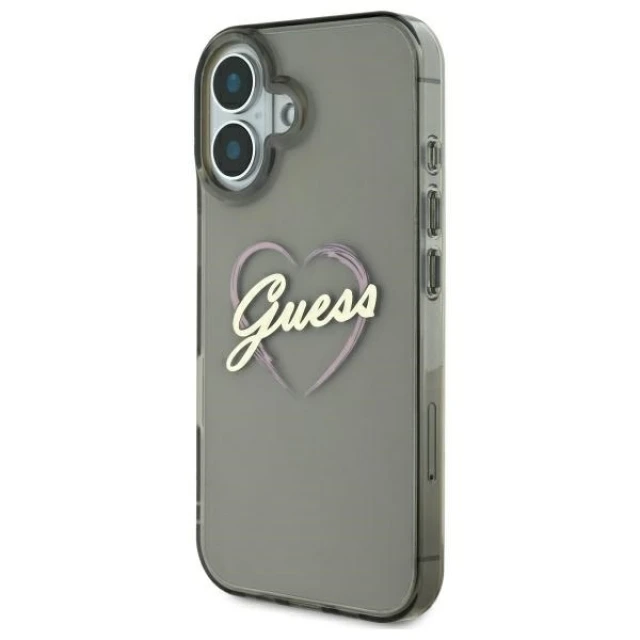 Чехол Guess IML Heart для iPhone 16 Plus Black (GUHCP16MHCHGSPK)