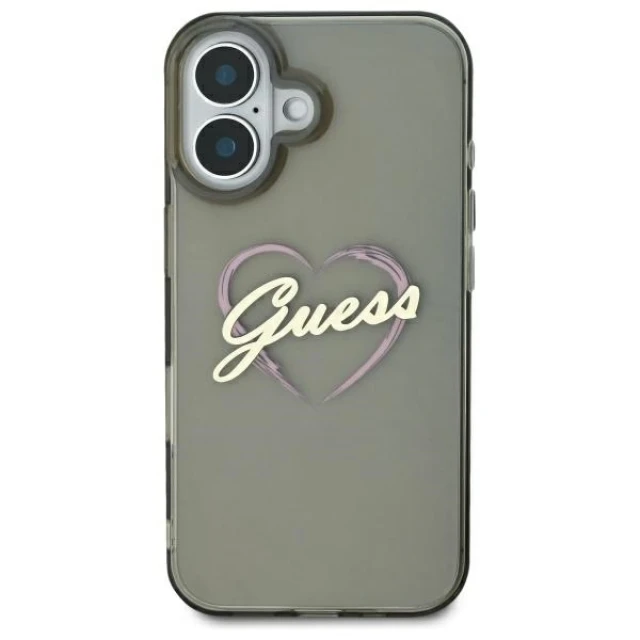 Чехол Guess IML Heart для iPhone 16 Plus Black (GUHCP16MHCHGSPK)