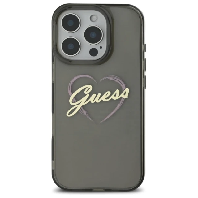 Чохол Guess IML Heart для iPhone 16 Pro Black (GUHCP16LHCHGSPK)
