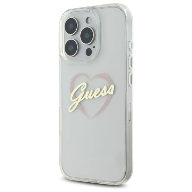 Чохол Guess IML Heart для iPhone 16 Pro Transparent (GUHCP16LHCHGSPT)