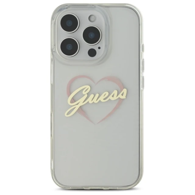 Чохол Guess IML Heart для iPhone 16 Pro Transparent (GUHCP16LHCHGSPT)