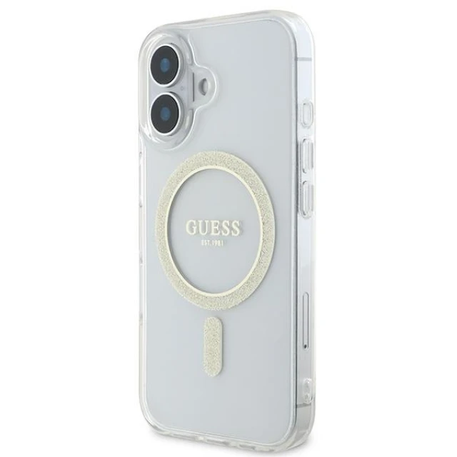 Чохол Guess IML Glitter Circle для iPhone 16 Transparent with MagSafe (GUHMP16SHFGERET)