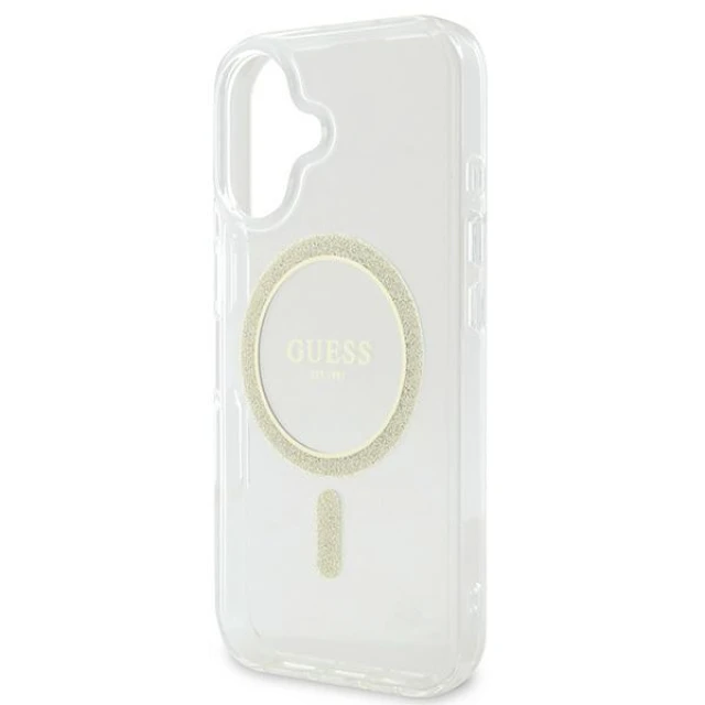 Чохол Guess IML Glitter Circle для iPhone 16 Transparent with MagSafe (GUHMP16SHFGERET)