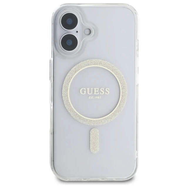Чохол Guess IML Glitter Circle для iPhone 16 Plus Transparent with MagSafe (GUHMP16MHFGERET)