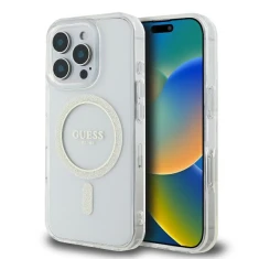 Чохол Guess IML Glitter Circle для iPhone 16 Pro Transparent with MagSafe (GUHMP16LHFGERET)