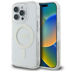 Чехол Guess IML Glitter Circle для iPhone 16 Pro Max Transparent with MagSafe (GUHMP16XHFGERET)