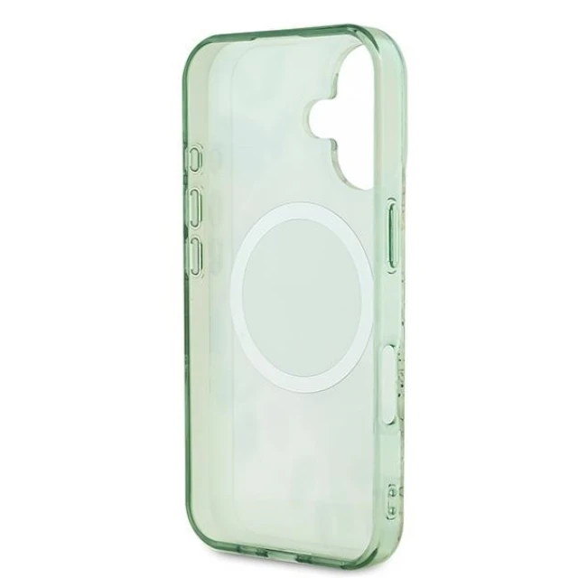 Чохол Guess IML Flower & Tonal Circle для iPhone 16 Plus Green with MagSafe (GUHMP16MHFWBDCEN)